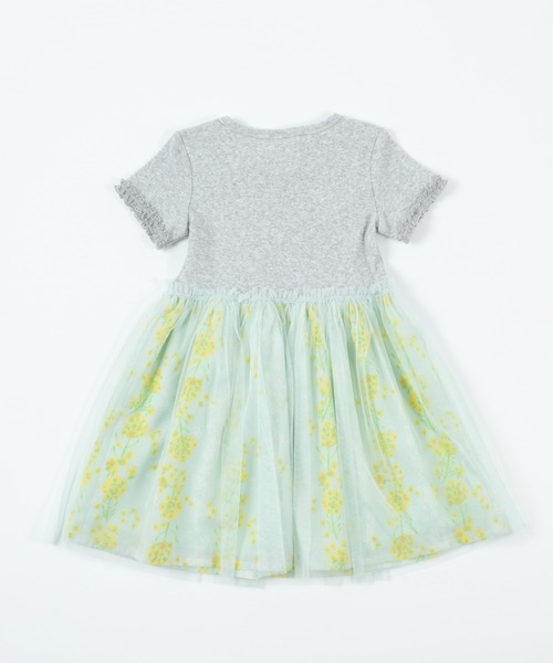 KP（ケーピー）の「スパンテレコと菜の花柄チュールのドッキングワンピース(100～130)（ワンピース・キッズ・杢グレー/イエロー・110cm/100cm/120cm/130cm）」の6枚目の写真