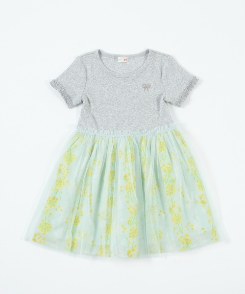 KP（ケーピー）の「スパンテレコと菜の花柄チュールのドッキングワンピース(100～130)（ワンピース・キッズ・杢グレー/イエロー・110cm/100cm/120cm/130cm）」の13枚目の写真