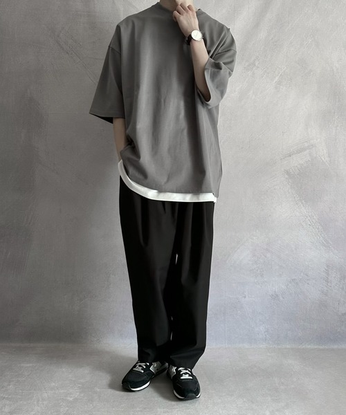 SERACE(セラス)の「【SERACE】Loose silhouette T-shirt / ルーズシルエットTシャツ(Tシャツ/カットソー・メンズ・ブラック/オフホワイト/グレー/ネイビー/ダークブルー/ホワイト×ブラック・M/L)」の13枚目の写真