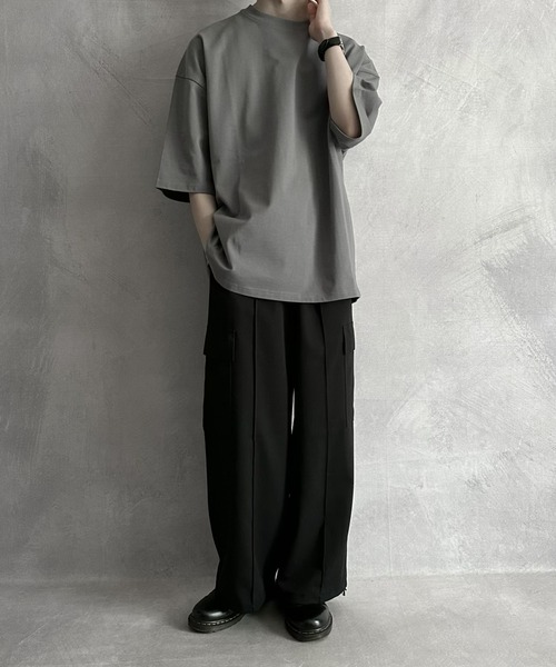 SERACE(セラス)の「【SERACE】Loose silhouette T-shirt / ルーズシルエットTシャツ(Tシャツ/カットソー・メンズ・ブラック/オフホワイト/グレー/ネイビー/ダークブルー/ホワイト×ブラック・M/L)」の17枚目の写真