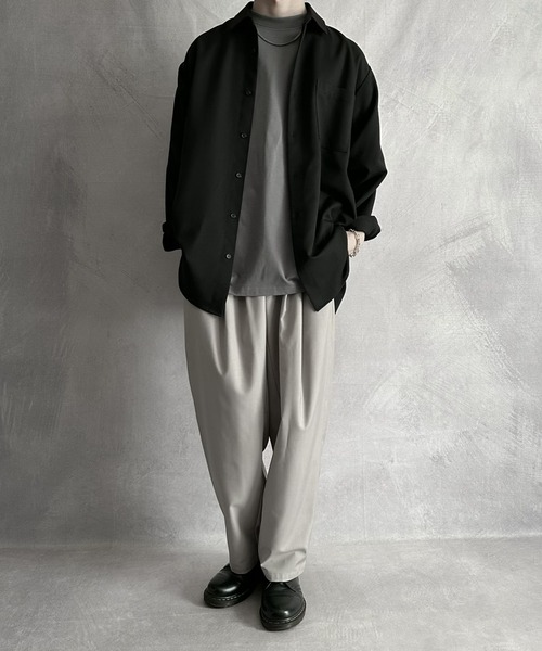 SERACE(セラス)の「【SERACE】Loose silhouette T-shirt / ルーズシルエットTシャツ(Tシャツ/カットソー・メンズ・ブラック/オフホワイト/グレー/ネイビー/ダークブルー/ホワイト×ブラック・M/L)」の19枚目の写真