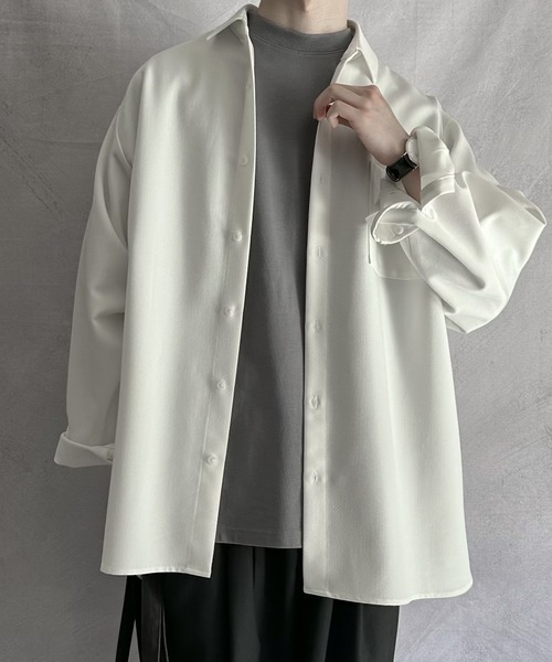 SERACE(セラス)の「【SERACE】Loose silhouette T-shirt / ルーズシルエットTシャツ(Tシャツ/カットソー・メンズ・ブラック/オフホワイト/グレー/ネイビー/ダークブルー/ホワイト×ブラック・M/L)」の11枚目の写真