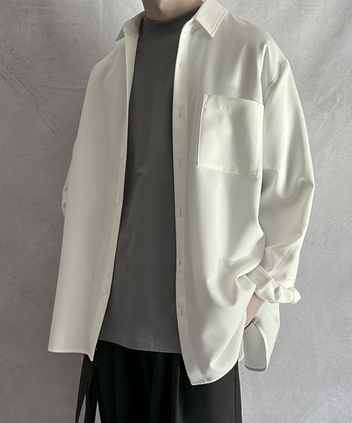 SERACE(セラス)の「【SERACE】Loose silhouette T-shirt / ルーズシルエットTシャツ(Tシャツ/カットソー・メンズ・ブラック/オフホワイト/グレー/ネイビー/ダークブルー/ホワイト×ブラック・M/L)」の12枚目の写真