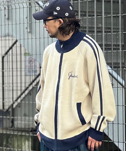 SKOOKUM（スクーカム）の「SKOOKUM JE ニットライントラックジャケット（ニット/セーター・メンズ・アイボリー/ネイビー・M/L）」の5枚目の写真