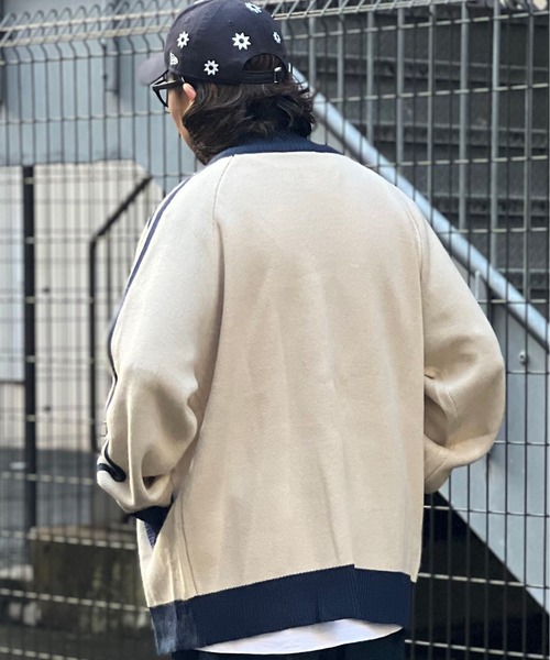 SKOOKUM（スクーカム）の「SKOOKUM JE ニットライントラックジャケット（ニット/セーター・メンズ・アイボリー/ネイビー・M/L）」の7枚目の写真