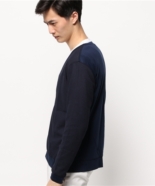 ivory court（アイボリーコート）の「リンクス コンビスムース カーディガン（カーディガン/ボレロ・メンズ・ホワイト/ネイビー・38/40）」の4枚目の写真