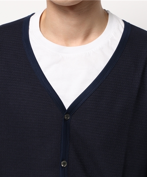 ivory court（アイボリーコート）の「リンクス コンビスムース カーディガン（カーディガン/ボレロ・メンズ・ホワイト/ネイビー・38/40）」の7枚目の写真