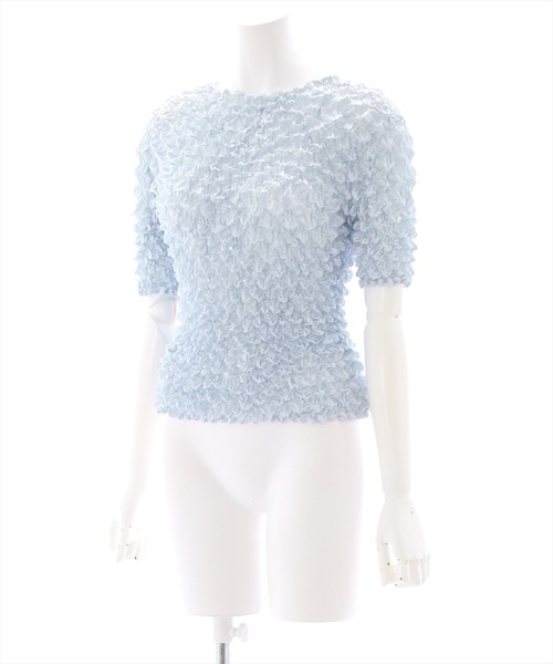 clear（クリア）の「ポップコーン半袖トップス （Tシャツ/カットソー・レディース・グリーン/イエロー/ブラック/サックスブルー/オフホワイト・F）」の6枚目の写真