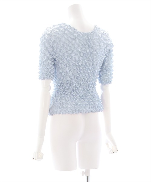 clear（クリア）の「ポップコーン半袖トップス （Tシャツ/カットソー・レディース・グリーン/イエロー/ブラック/サックスブルー/オフホワイト・F）」の8枚目の写真