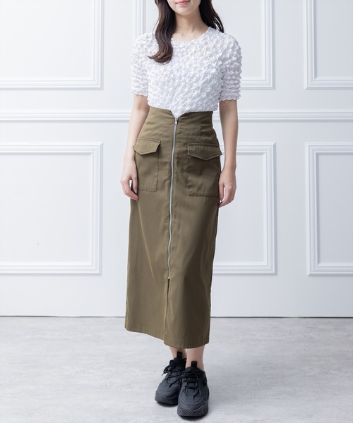 clear（クリア）の「ポップコーン半袖トップス （Tシャツ/カットソー・レディース・グリーン/イエロー/ブラック/サックスブルー/オフホワイト・F）」の13枚目の写真