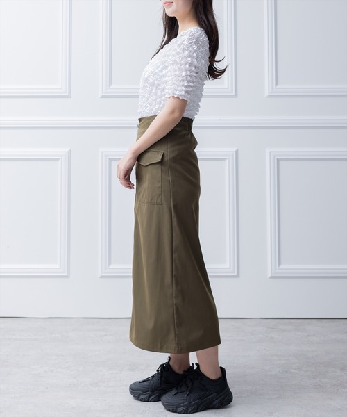 clear（クリア）の「ポップコーン半袖トップス （Tシャツ/カットソー・レディース・グリーン/イエロー/ブラック/サックスブルー/オフホワイト・F）」の15枚目の写真