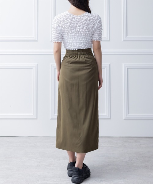 clear（クリア）の「ポップコーン半袖トップス （Tシャツ/カットソー・レディース・グリーン/イエロー/ブラック/サックスブルー/オフホワイト・F）」の16枚目の写真