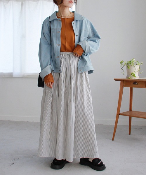 Crisp（クリスプ）の「レースカフメロウTシャツ（Tシャツ/カットソー・レディース・グリーン/アイボリー/マスタード/ピンク・FREE）」の22枚目の写真