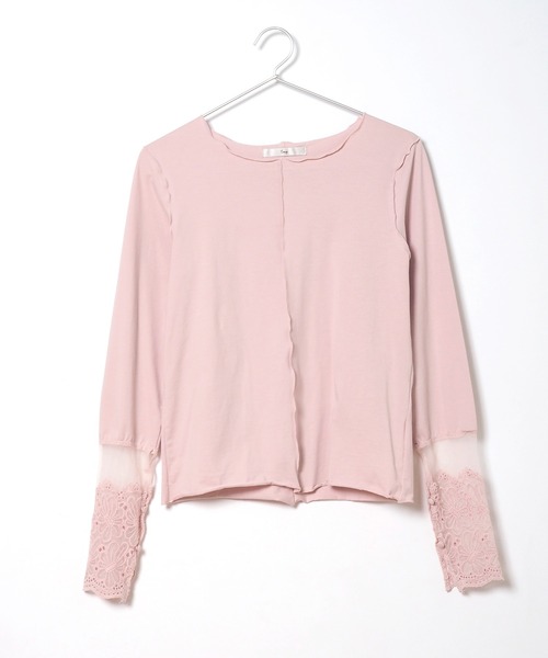 Crisp（クリスプ）の「レースカフメロウTシャツ（Tシャツ/カットソー・レディース・グリーン/アイボリー/マスタード/ピンク・FREE）」の10枚目の写真