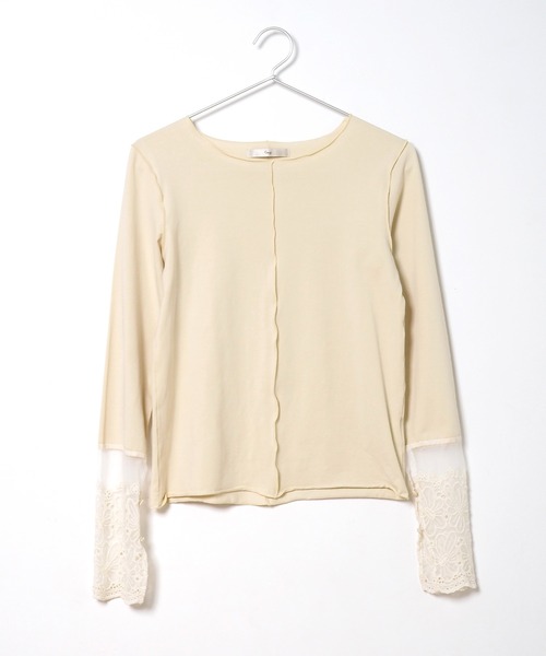 Crisp（クリスプ）の「レースカフメロウTシャツ（Tシャツ/カットソー・レディース・グリーン/アイボリー/マスタード/ピンク・FREE）」の11枚目の写真