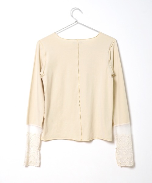 Crisp（クリスプ）の「レースカフメロウTシャツ（Tシャツ/カットソー・レディース・グリーン/アイボリー/マスタード/ピンク・FREE）」の12枚目の写真