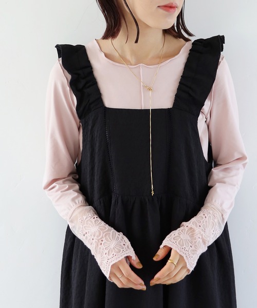 Crisp（クリスプ）の「レースカフメロウTシャツ（Tシャツ/カットソー・レディース・グリーン/アイボリー/マスタード/ピンク・FREE）」の8枚目の写真