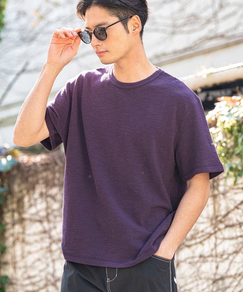 CALL&RESPONSE(コールアンドレスポンス)の「mt8234-メランジ-クルーネック半袖プルオーバー(Tシャツ/カットソー・メンズ・ホワイト/ブラック/ミント/パープル/グレイッシュベージュ・5/4/2/1)」の5枚目の写真