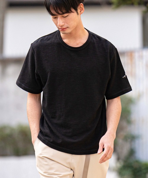 CALL&RESPONSE(コールアンドレスポンス)の「mt8234-メランジ-クルーネック半袖プルオーバー(Tシャツ/カットソー・メンズ・ホワイト/ブラック/ミント/パープル/グレイッシュベージュ・5/4/2/1)」の10枚目の写真