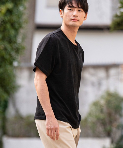 CALL&RESPONSE(コールアンドレスポンス)の「mt8234-メランジ-クルーネック半袖プルオーバー(Tシャツ/カットソー・メンズ・ホワイト/ブラック/ミント/パープル/グレイッシュベージュ・5/4/2/1)」の11枚目の写真