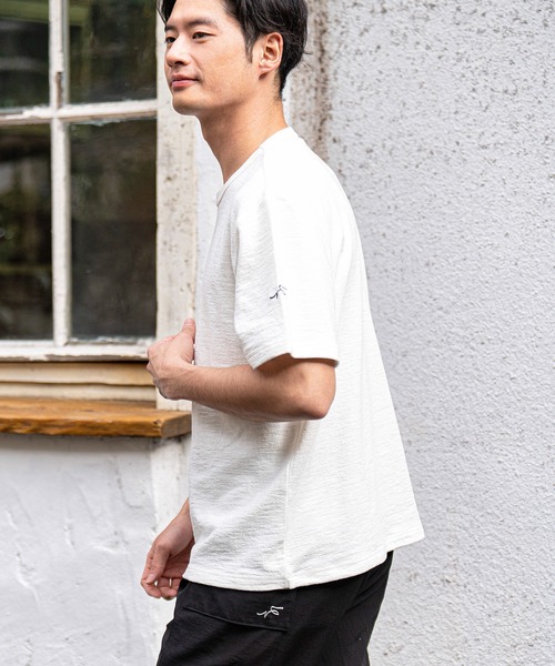 CALL&RESPONSE(コールアンドレスポンス)の「mt8234-メランジ-クルーネック半袖プルオーバー(Tシャツ/カットソー・メンズ・ホワイト/ブラック/ミント/パープル/グレイッシュベージュ・5/4/2/1)」の14枚目の写真