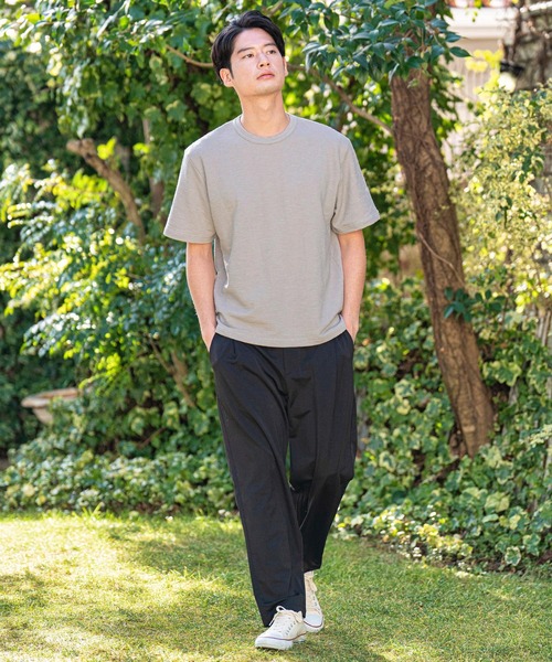 CALL&RESPONSE(コールアンドレスポンス)の「mt8234-メランジ-クルーネック半袖プルオーバー(Tシャツ/カットソー・メンズ・ホワイト/ブラック/ミント/パープル/グレイッシュベージュ・5/4/2/1)」の18枚目の写真