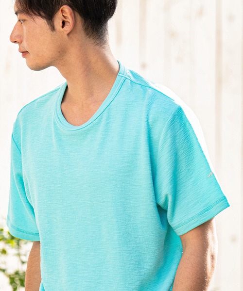 CALL&RESPONSE(コールアンドレスポンス)の「mt8234-メランジ-クルーネック半袖プルオーバー(Tシャツ/カットソー・メンズ・ホワイト/ブラック/ミント/パープル/グレイッシュベージュ・5/4/2/1)」の20枚目の写真