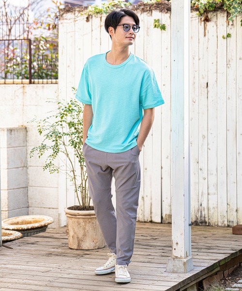 CALL&RESPONSE(コールアンドレスポンス)の「mt8234-メランジ-クルーネック半袖プルオーバー(Tシャツ/カットソー・メンズ・ホワイト/ブラック/ミント/パープル/グレイッシュベージュ・5/4/2/1)」の22枚目の写真