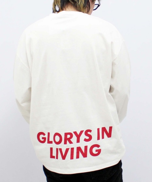 SHISKY（シスキー）の「袖リブプリント　ちょいBIGロンT（Tシャツ/カットソー・メンズ・ブラック/ホワイト系/ホワイト系1/杢グレー/オフホワイト/ネイビー/ベージュ/ブラック系/ブラック系1・M/L/XL）」の4枚目の写真