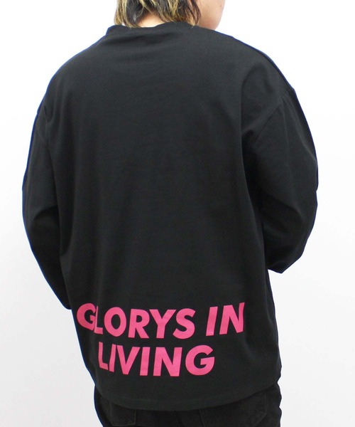 SHISKY（シスキー）の「袖リブプリント　ちょいBIGロンT（Tシャツ/カットソー・メンズ・ブラック/ホワイト系/ホワイト系1/杢グレー/オフホワイト/ネイビー/ベージュ/ブラック系/ブラック系1・M/L/XL）」の7枚目の写真