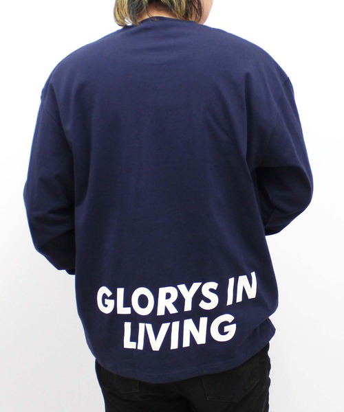 SHISKY（シスキー）の「袖リブプリント　ちょいBIGロンT（Tシャツ/カットソー・メンズ・ブラック/ホワイト系/ホワイト系1/杢グレー/オフホワイト/ネイビー/ベージュ/ブラック系/ブラック系1・M/L/XL）」の9枚目の写真