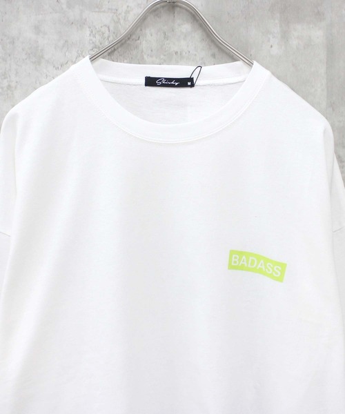 SHISKY（シスキー）の「袖リブプリント　ちょいBIGロンT（Tシャツ/カットソー・メンズ・ブラック/ホワイト系/ホワイト系1/杢グレー/オフホワイト/ネイビー/ベージュ/ブラック系/ブラック系1・M/L/XL）」の10枚目の写真