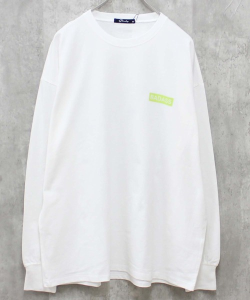 SHISKY（シスキー）の「袖リブプリント　ちょいBIGロンT（Tシャツ/カットソー・メンズ・ブラック/ホワイト系/ホワイト系1/杢グレー/オフホワイト/ネイビー/ベージュ/ブラック系/ブラック系1・M/L/XL）」の18枚目の写真
