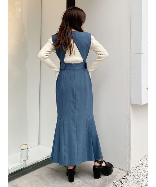 MURUA ペプラムスカート フロントZIPペプラムジャンパースカート