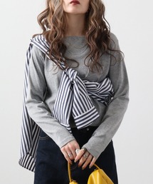 atONE コットンフライスボートネックTシャツ 長袖