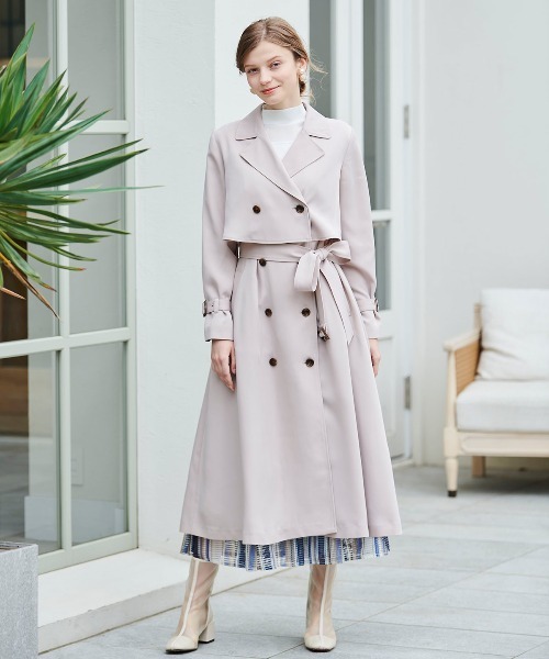 sheller シェリエ　3wayチュールトレンチコート ロング ワンピース sheller シェリエ 3wayチュールトレンチコート ロング ワンピース