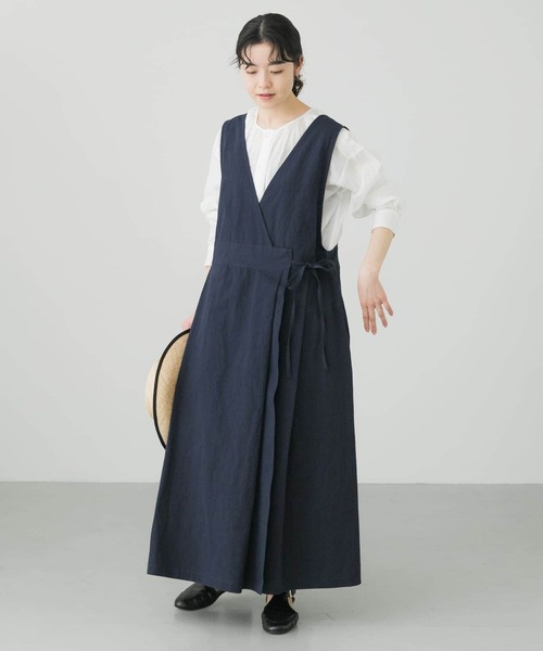 2025【かぐれ】コットンヘンプラップワンピース　日本製 かぐれ（カグレ）の「コットンヘンプラップワンピース