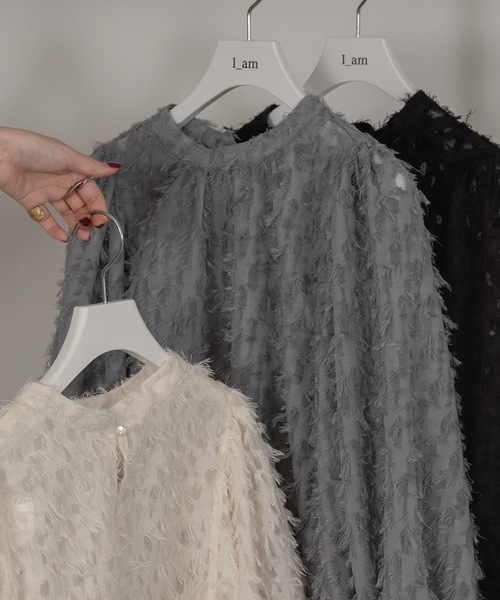 ブラウス シャツ シアージャカードブラウス / Sheer Jacquard Blouse レディース I_am（アイアム）の「sheer jacquard blouse（シャツ/ブラウス