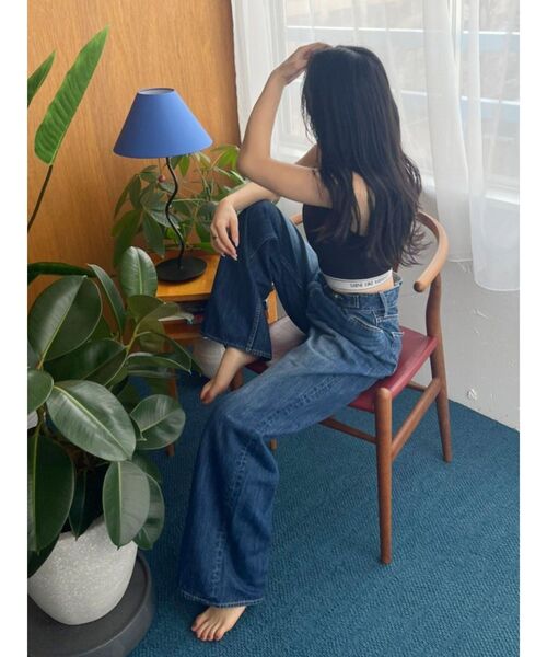 EVRIS(エヴリス)の「ロゴラインビスチェ(キャミソール・レディース・ブラック/ホワイト・FREE)」の6枚目の写真