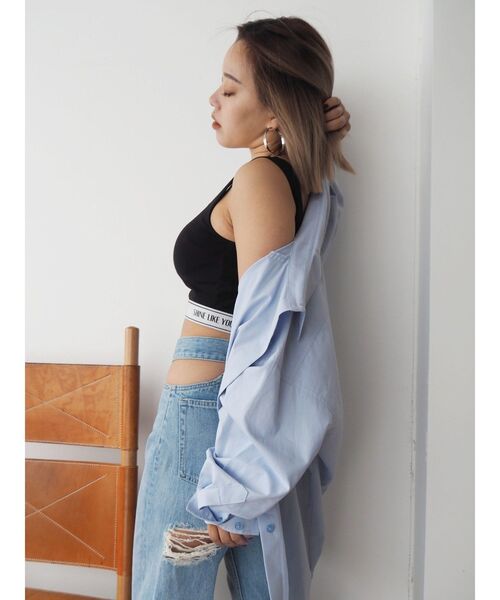 EVRIS(エヴリス)の「ロゴラインビスチェ(キャミソール・レディース・ブラック/ホワイト・FREE)」の12枚目の写真