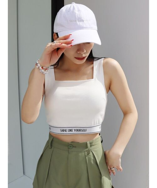 EVRIS(エヴリス)の「ロゴラインビスチェ(キャミソール・レディース・ブラック/ホワイト・FREE)」の13枚目の写真