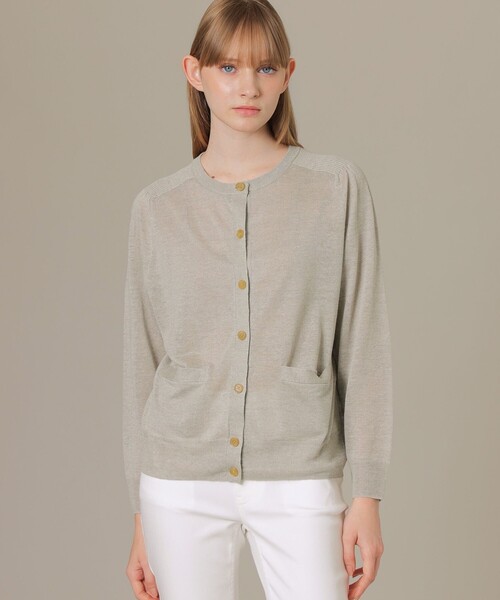 MACKINTOSH LONDON(マッキントッシュ ロンドン)の「ラスター麻カーディガン(カーディガン/ボレロ・レディース・ブラック/オフホワイト/イエロー/ベージュ・38)」の4枚目の写真