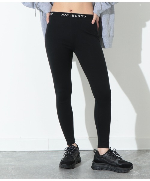 ANLIBERTY ANAP（アンリバティアナップ）の「ANLIBERTYテープロゴレギンス（レギンス/スパッツ・レディース・ブラック/グレー・S/M）」の9枚目の写真