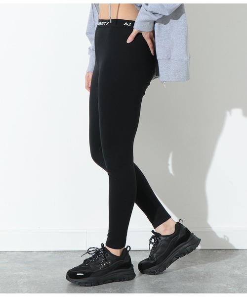 ANLIBERTY ANAP（アンリバティアナップ）の「ANLIBERTYテープロゴレギンス（レギンス/スパッツ・レディース・ブラック/グレー・S/M）」の3枚目の写真