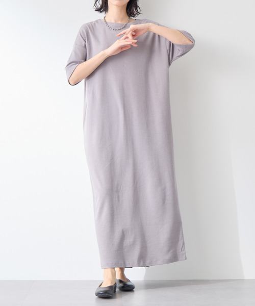for/c(フォーシー)の「バックスリットTシャツワンピース【サスティナブル】(ワンピース・レディース・グレー/ブラック/ベージュ・LL/M/L)」の19枚目の写真