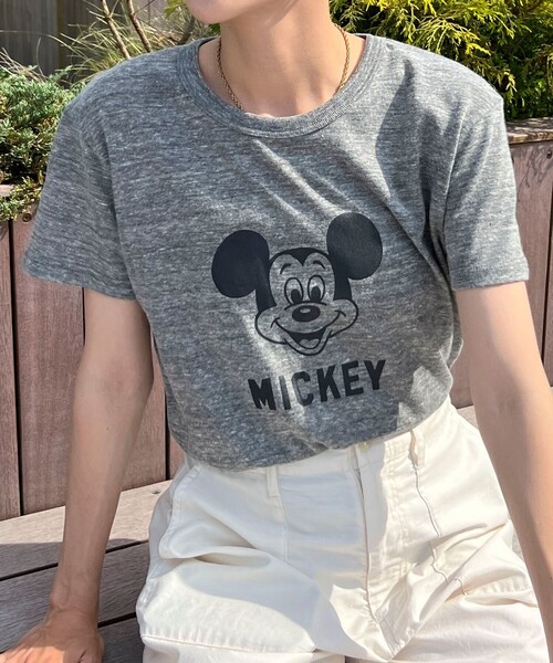 NOLLEY’S(ノーリーズ)の「◇【WEB限定】MICKEY レトロ FACE Tシャツ(Tシャツ/カットソー・レディース・グレー/ホワイト/チャコールグレー・M)」の3枚目の写真