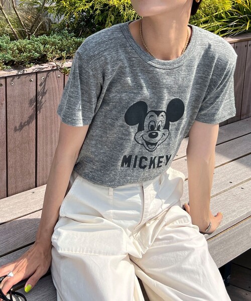 NOLLEY’S(ノーリーズ)の「◇【WEB限定】MICKEY レトロ FACE Tシャツ(Tシャツ/カットソー・レディース・グレー/ホワイト/チャコールグレー・M)」の22枚目の写真