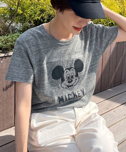 NOLLEY’S(ノーリーズ)の「◇【WEB限定】MICKEY レトロ FACE Tシャツ(Tシャツ/カットソー・レディース・グレー/ホワイト/チャコールグレー・M)」の20枚目の写真