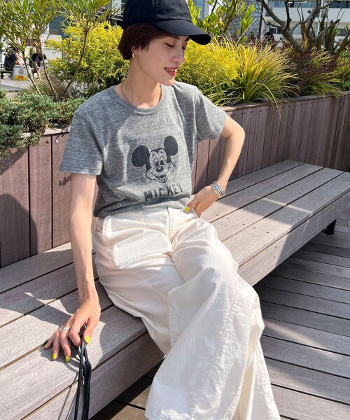 NOLLEY’S(ノーリーズ)の「◇【WEB限定】MICKEY レトロ FACE Tシャツ(Tシャツ/カットソー・レディース・グレー/ホワイト/チャコールグレー・M)」の18枚目の写真