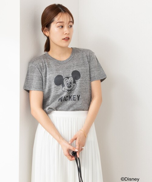 NOLLEY’S(ノーリーズ)の「◇【WEB限定】MICKEY レトロ FACE Tシャツ(Tシャツ/カットソー・レディース・グレー/ホワイト/チャコールグレー・M)」の15枚目の写真